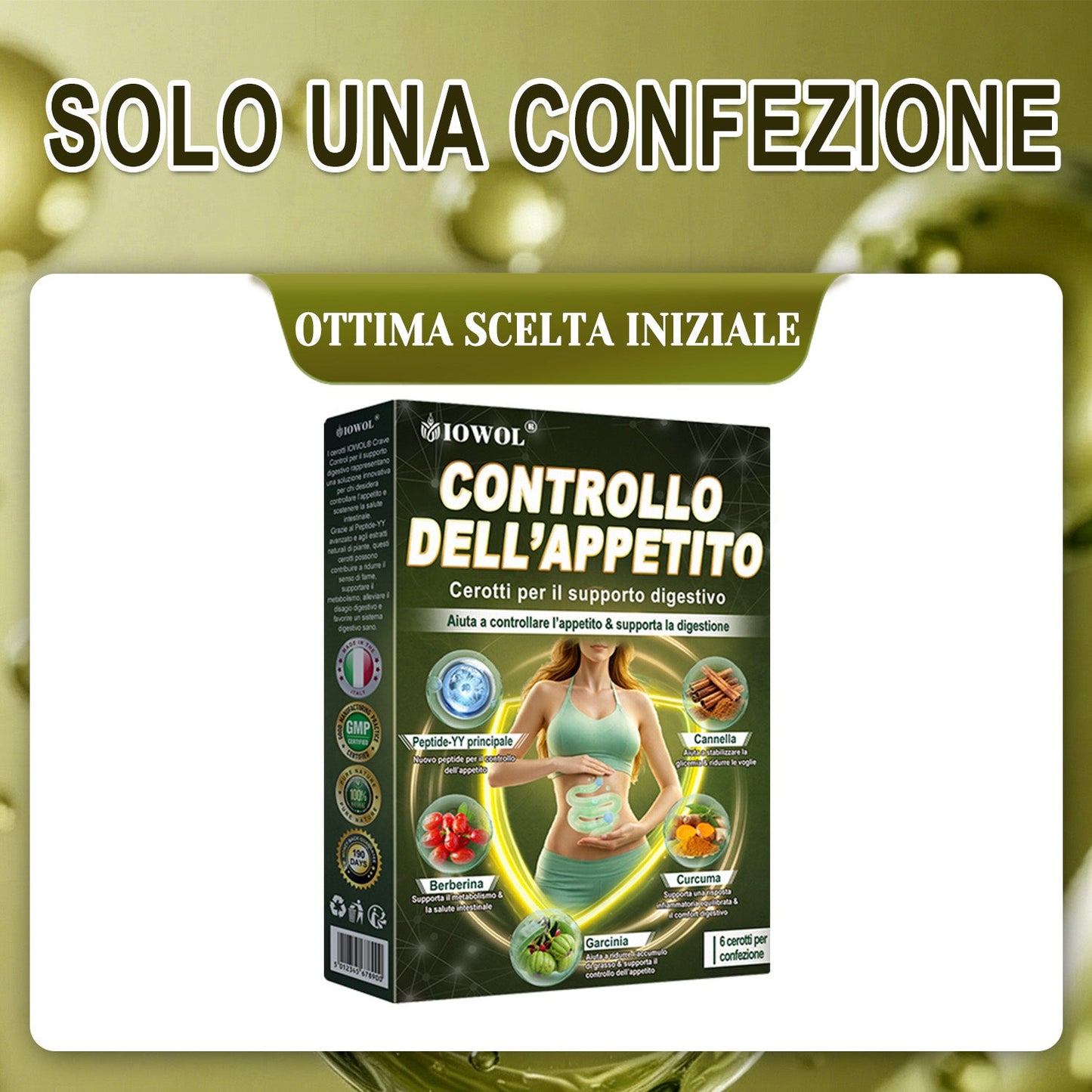 IOWOL ® PATCHES DI CONTROLLO DELL'APPETITO! NIENTE PILLOLE & NIENTE FAME & NIENTE LOTTA & 100% RISULTATI.
