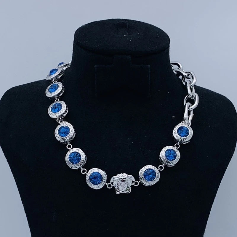 2025 New Necklace Colorful Gemstones with Paper Pattern Chain Shine Exquisite Luster Showing Noble and Elegant Temperament